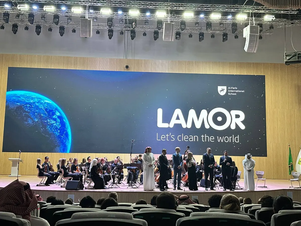 Metsä orchestra performing at the Lamor reception in Riyadh